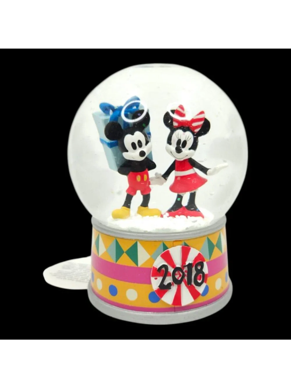 Disney Mickey and Minnie Mouse 2018 Holiday Snow Globe Collectible Original Box